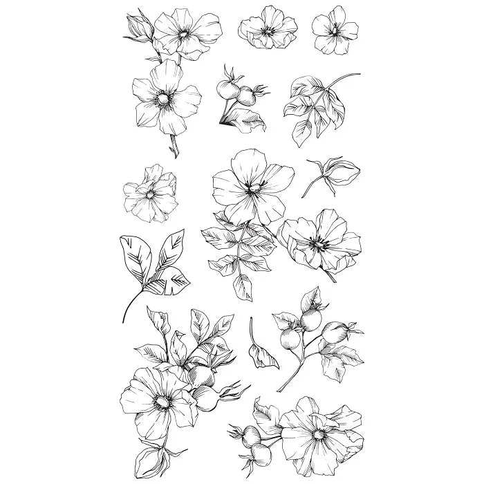 Wildflower Botanicals Clear Stamps Set (13 pack) - Sizzix