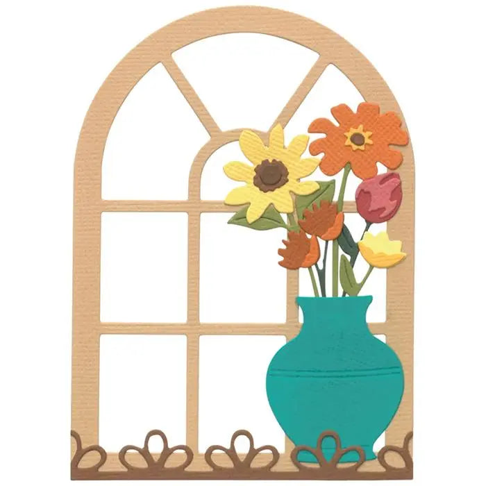 Windowsill Flowers & Vase Thinlits Die Set Die Set 13PK - Eileen Hull - Sizzix
