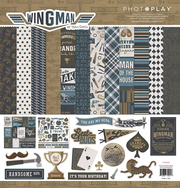 Wingman Scrapbook Collection Pack, 12" x 12" - PhotoPlay