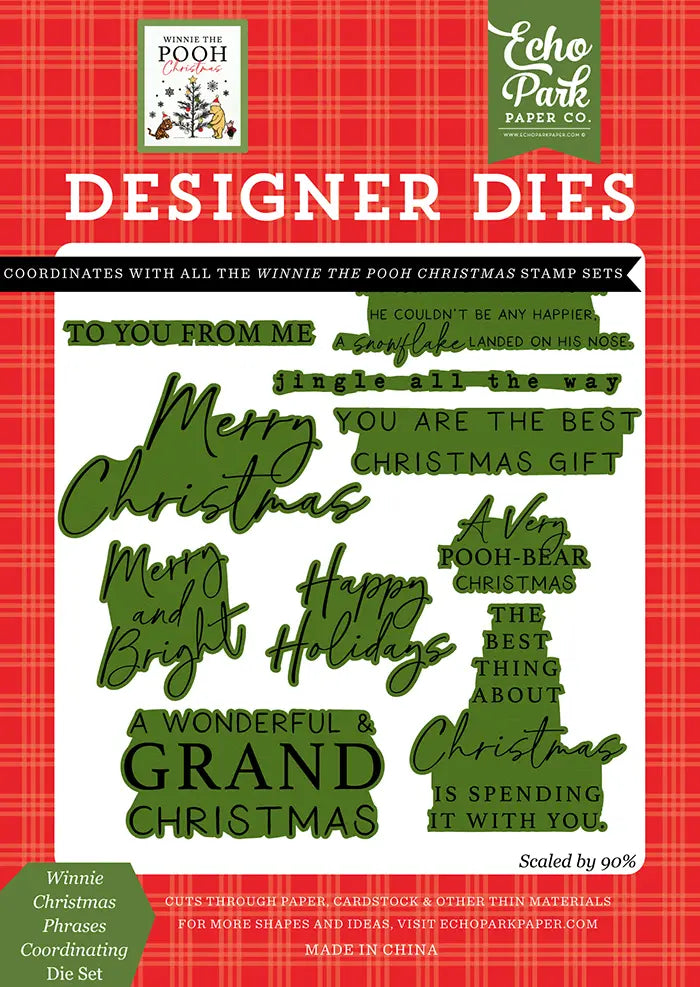 Winnie Christmas Phrases Coordinating Die Set - Designer Series - Echo Park