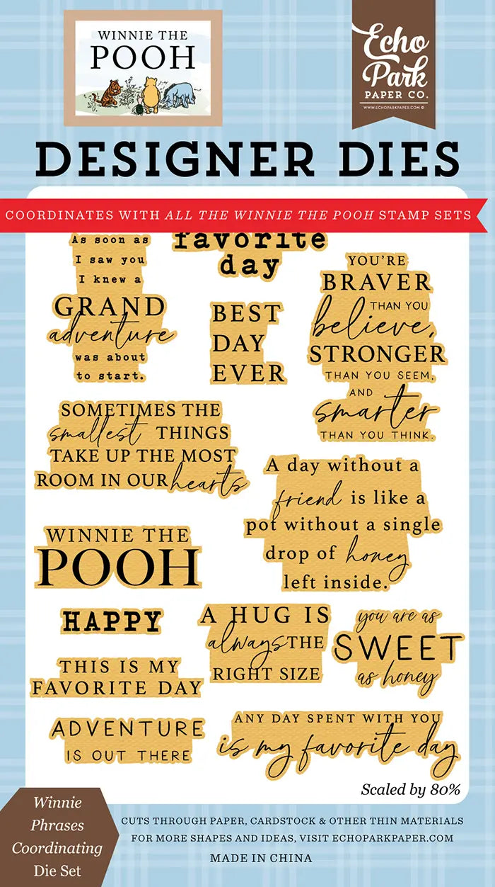 Winnie Phrases Coordinating Die Set - Designer Series - Echo Park