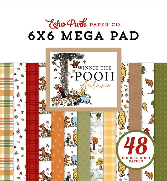 Winnie The Pooh Autumn Cardmakers Mega Cardstock Pad, 6" x 6" - Echo Park