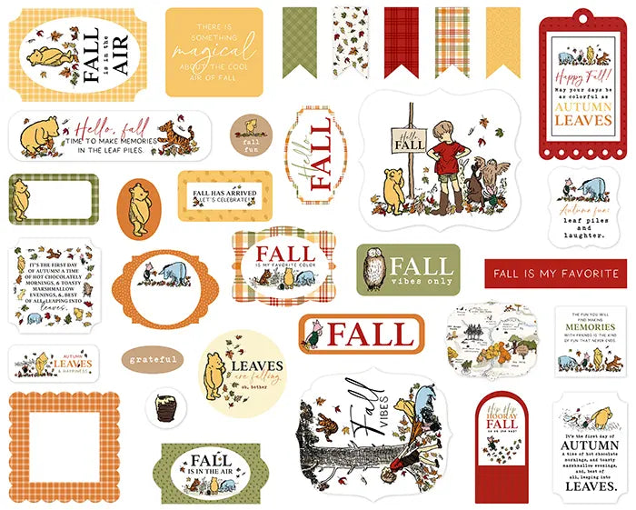 Winnie The Pooh Autumn Ephemera Die Cuts - Echo Park