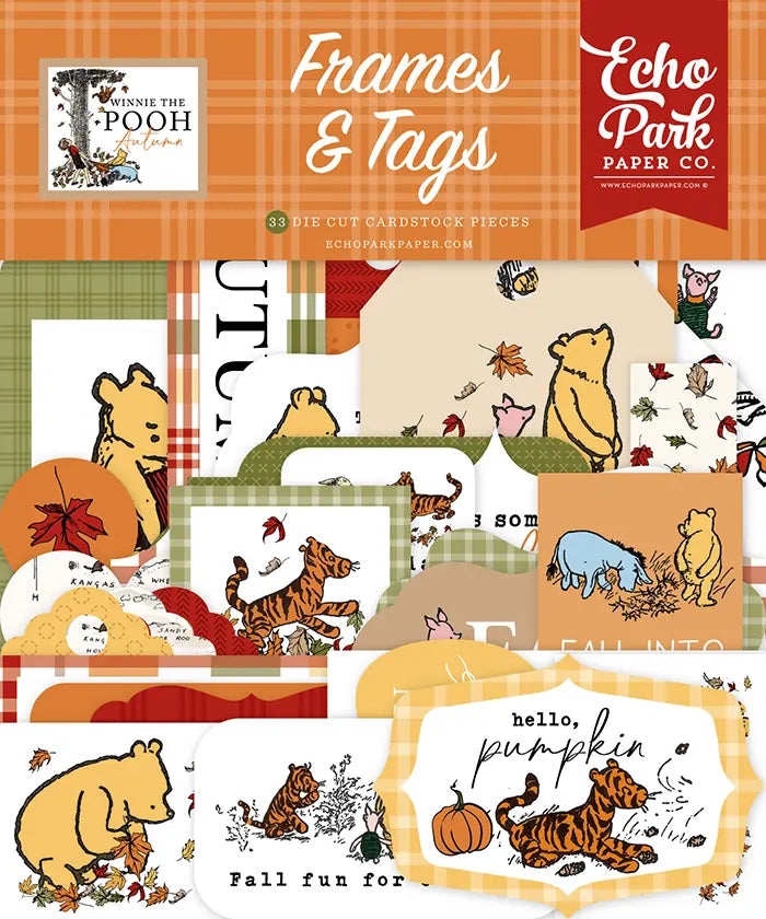 Winnie The Pooh Autumn Frames & Tags - Echo Park