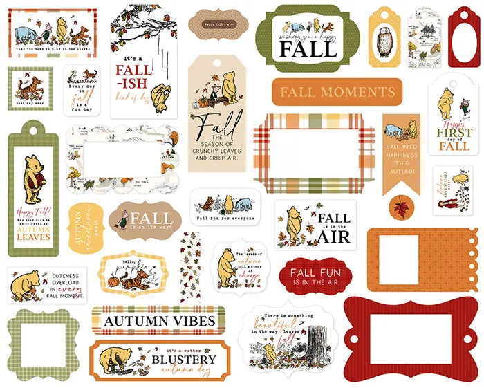Winnie The Pooh Autumn Frames & Tags - Echo Park
