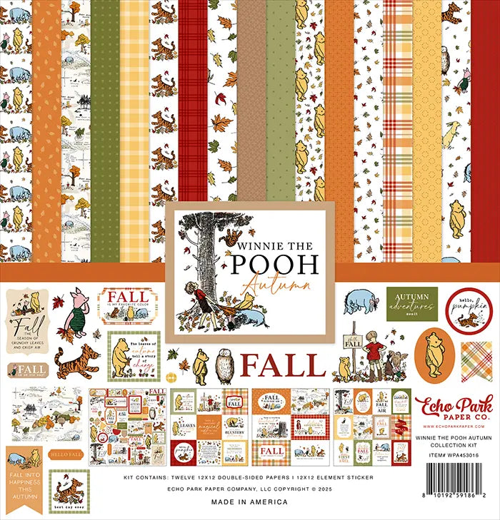 Winnie The Pooh Autumn Scrapbook Collection Kit, 12" x 12" - Echo Park