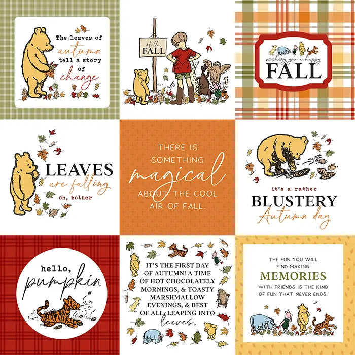 Winnie The Pooh Autumn Scrapbook Collection Kit, 12" x 12" - Echo Park