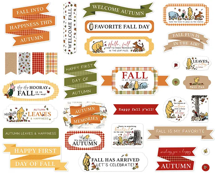 Winnie The Pooh Autumn Titles & Phrases - Echo Park