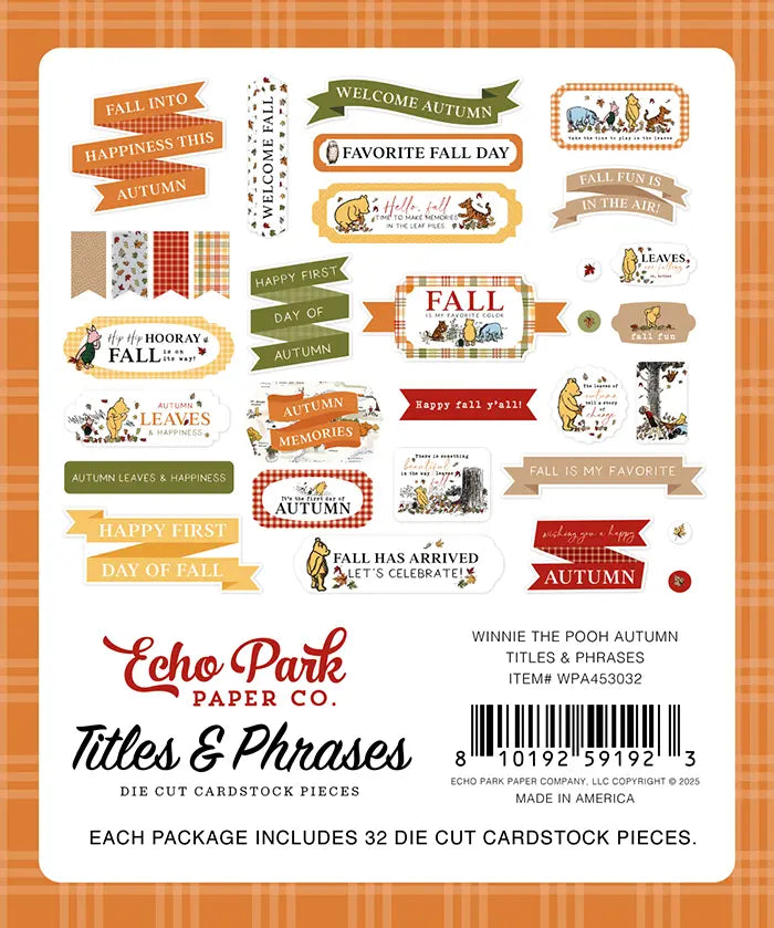 Winnie The Pooh Autumn Titles & Phrases - Echo Park