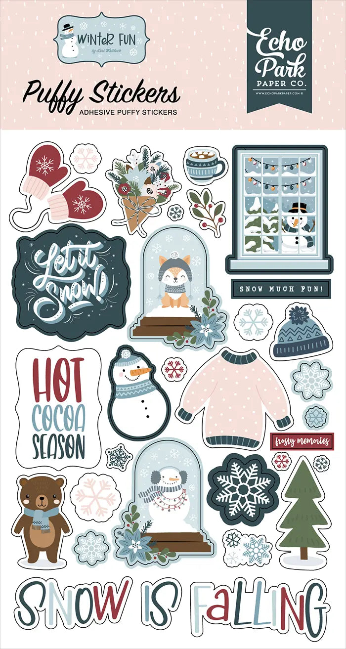 Winter Fun Puffy Stickers - Echo Park
