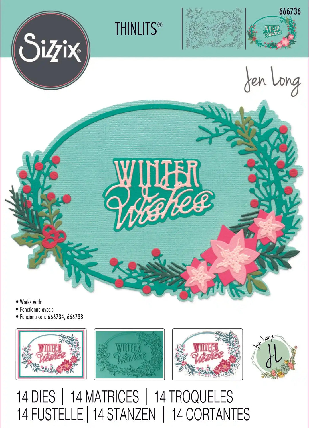 Winter Wishes #2 Thinlits Die Set by Jen Long - Sizzix