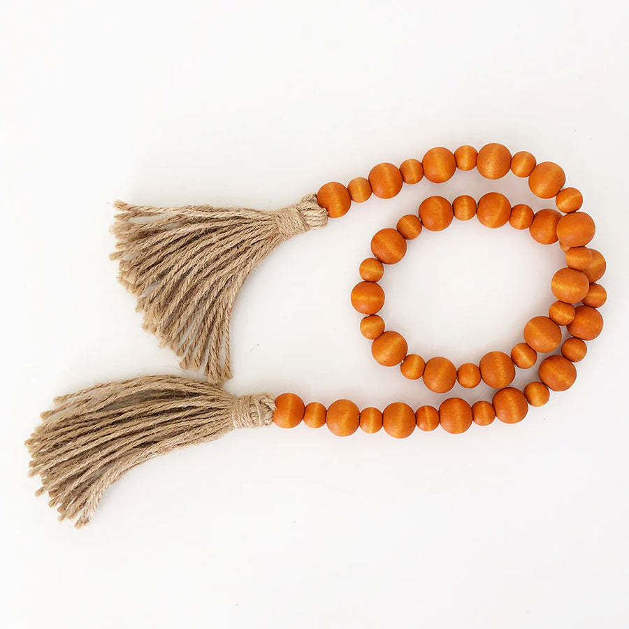 Wood Beads (Autumn Orange, Large & Small) - Foundations Decor