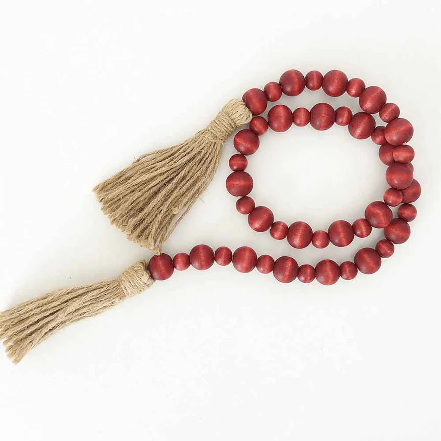 Wood Beads (Burnt Red, Large & Small) - Foundations Decor