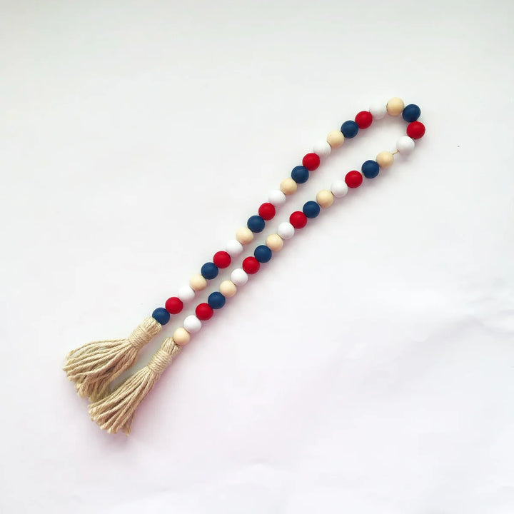 Wood Beads (Red, White, Blue) - Tiered Tray Decor - Foundations Decor