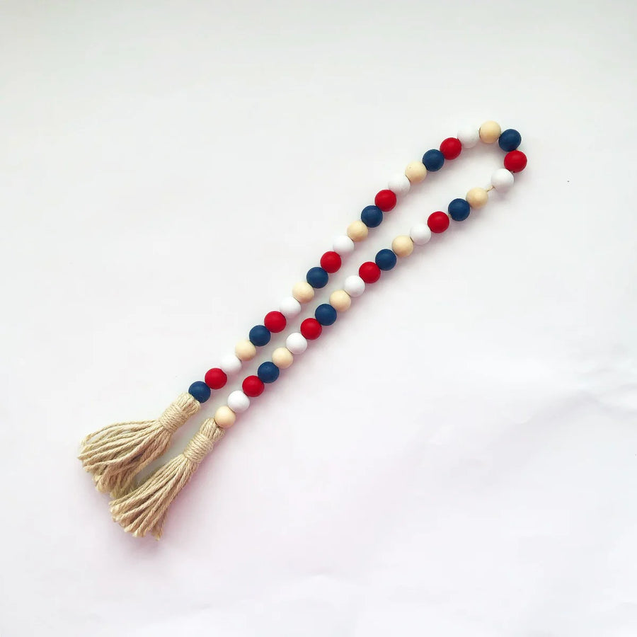 Wood Beads (Red, White, Blue) - Tiered Tray Decor - Foundations Decor