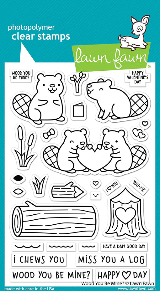 Wood You Be Mine? Clear Stamp Set  - Simply Celebrate Collection - Lawn Fawn