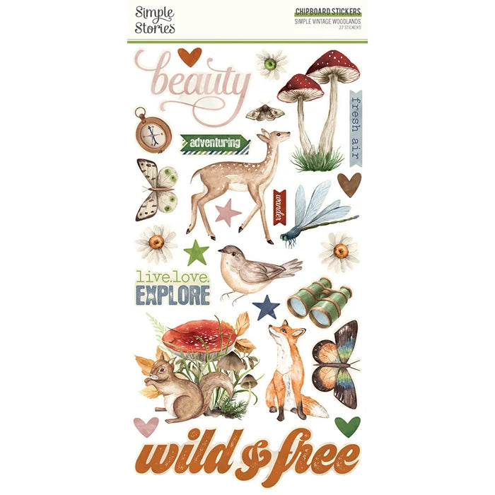 Woodlands 6" x 12" Chipboard Stickers - Simple Vintage - Simple Stories