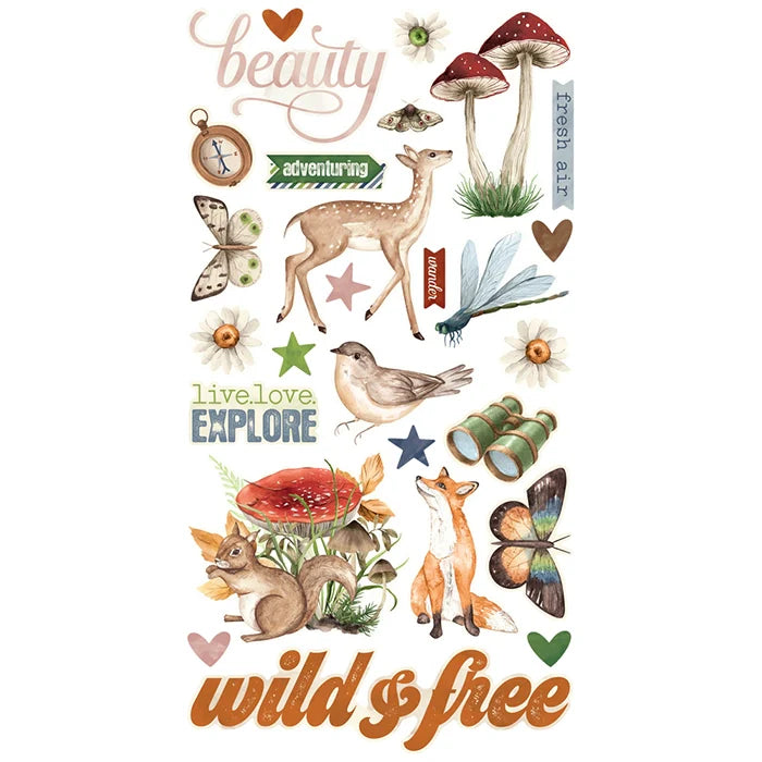 View 2 of Woodlands 6" x 12" Chipboard Stickers - Simple Vintage - Simple Stories