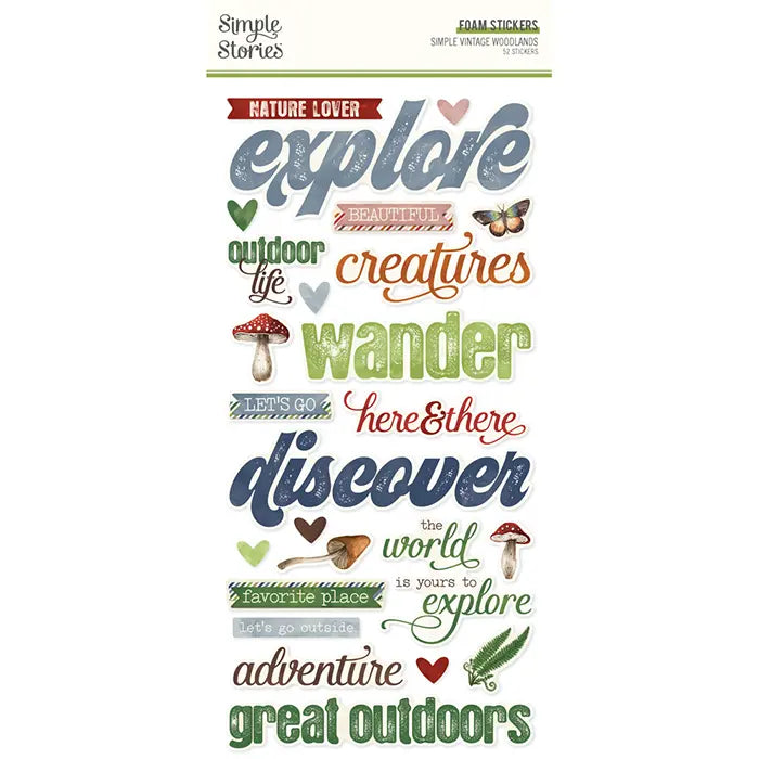 Woodlands Foam Stickers - Simple Vintage - Simple Stories