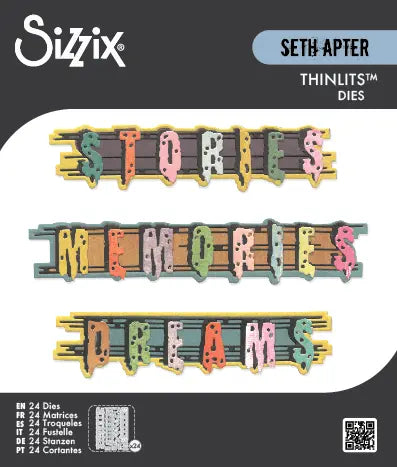 Word Wafers #2 Thinlits Die Set 24PK - Seth Apter - Sizzix