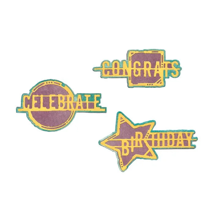 Word Wafers Birthday Thinlits Die Set by Seth Apter - Birthday Collection - Sizzix