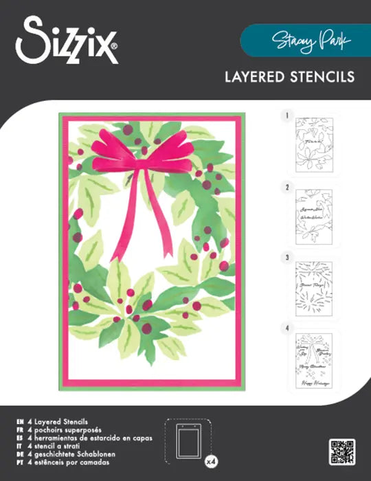 A Wreath in Time A6 Layered Stencil Set - Stacey Park - Sizzix