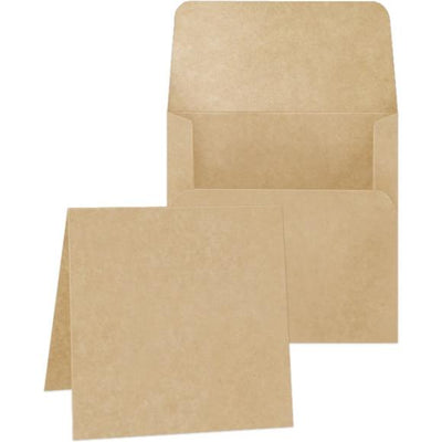 Kraft- Square Cards 5 1/4" x 5 1/4" with Envelopes-Staples Embellishments Collection- Graphic 45