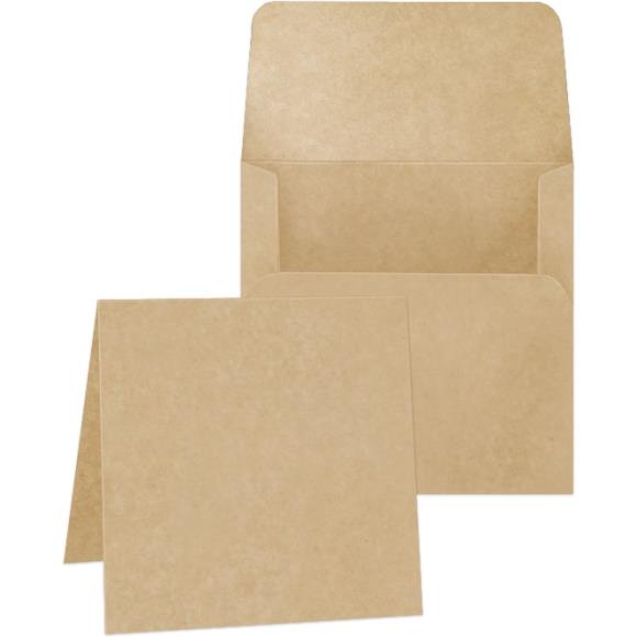 Kraft- Square Cards 5 1/4" x 5 1/4" with Envelopes-Staples Embellishments Collection- Graphic 45