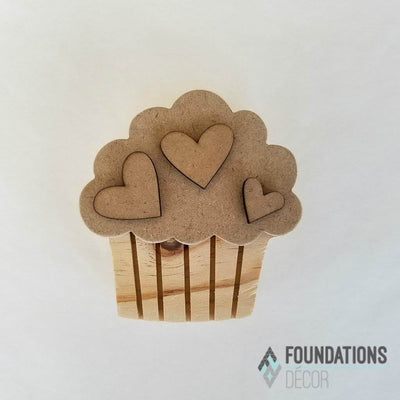 Valentines Cupcake Unfinished Wood Craft - Foundations Decor