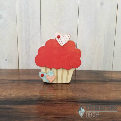 Valentines Cupcake Unfinished Wood Craft - Foundations Decor