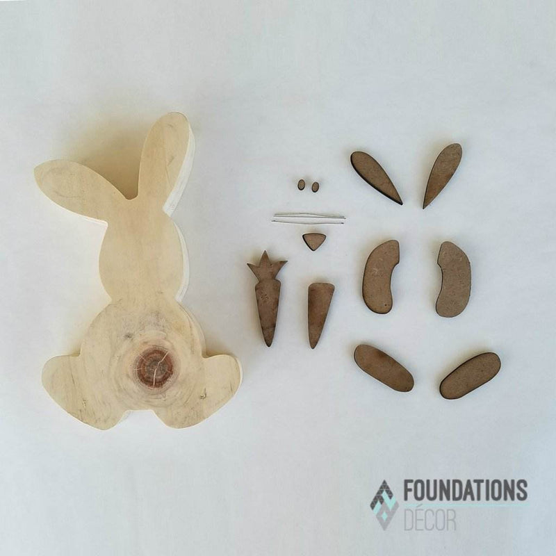 Easter Bunny Unfinished Wood Craft - Foundations Decor