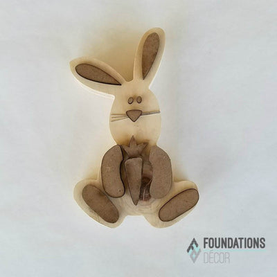 Easter Bunny Unfinished Wood Craft - Foundations Decor