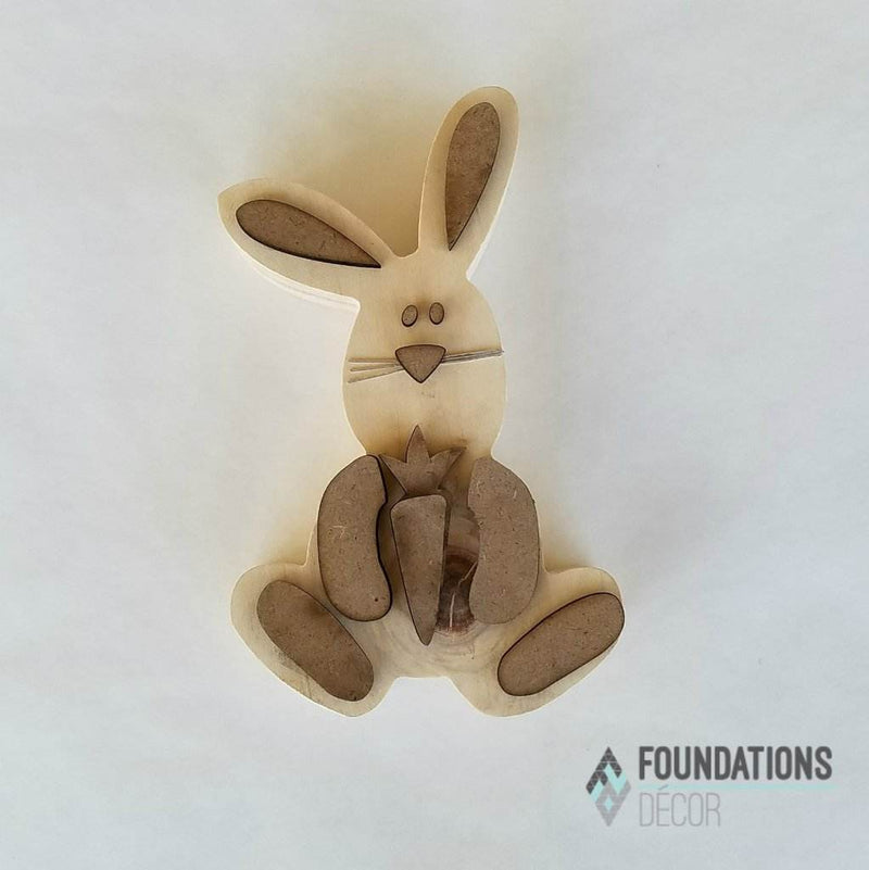 Easter Bunny Unfinished Wood Craft - Foundations Decor