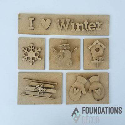 I 'heart' Winter Shadow Box Kit - Foundations Decor