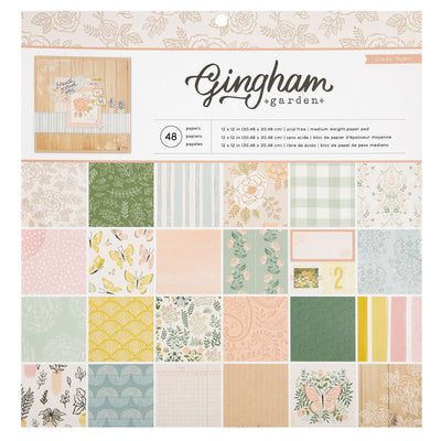 Paper Pad, 12x12 - Gingham Garden Collection - Crate Paper
