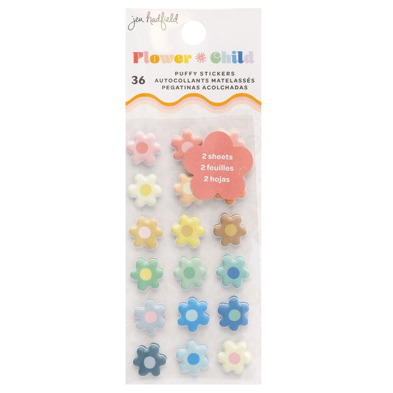 Mini Puff Stickers - Flower Child - Jen Hadfield - American Crafts