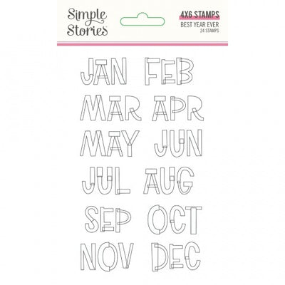 Best Year Ever Clear Stamps - Simple Stories - Clearance