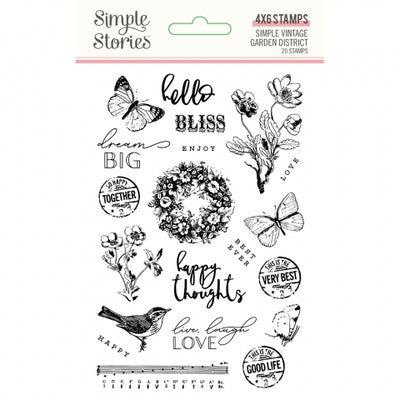 Simple Vintage Garden District Clear Stamps - Simple Stories - Clearance
