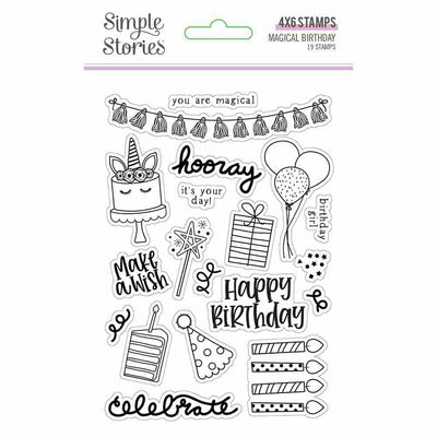Magical Birthday Clear Stamps - Simple Stories - Clearance
