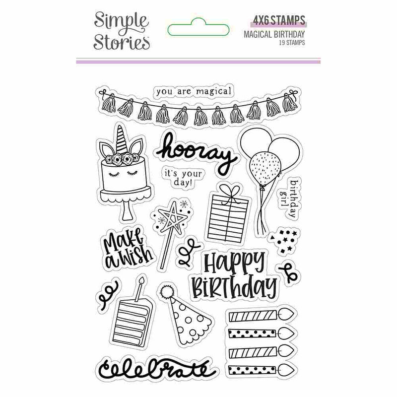 Magical Birthday Clear Stamps - Simple Stories - Clearance