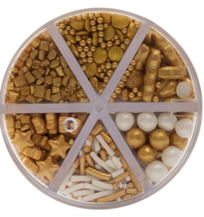 6-Cell Sprinkle Jar (Gold) - Sweetshop - Clearance