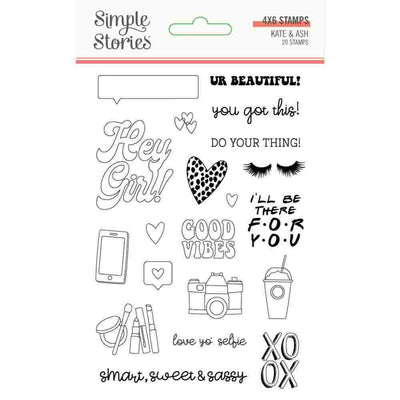 Kate & Ash Clear Stamps - Simple Stories  - Clearance