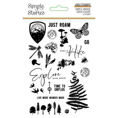 Simple Vintage Great Escape Clear Stamps - Simple Stories - Clearance
