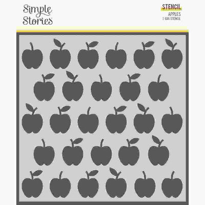Apples Stencil - School Life - Simple Stories - Clearance