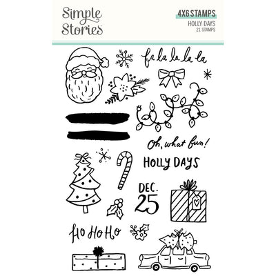 Holly Days Stamps - Simple Stories - Clearance