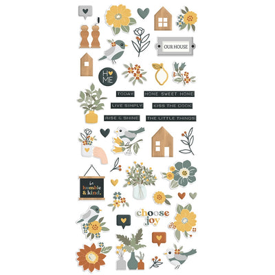 Hearth & Home Puffy Stickers - Simple Stories - Clearance