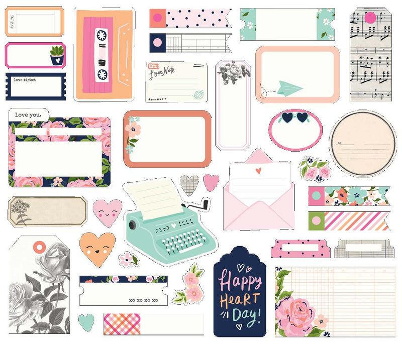 Happy Hearts Journal Bits - Simple Stories - Clearance