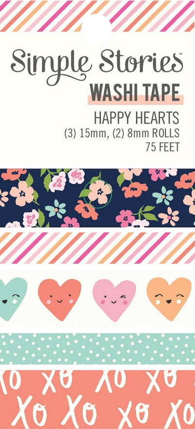 Happy Hearts Washi Tape - Simple Stories - Clearance