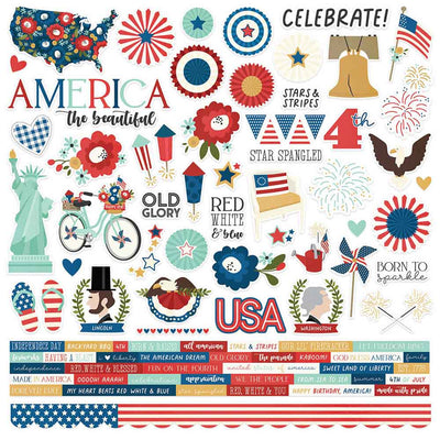 America the Beautiful Cardstock Sticker - Simple Stories