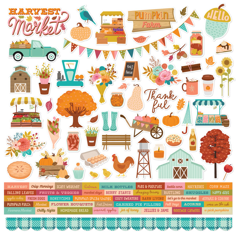 Harvest Market Cardstock Stickers - Simple Stories